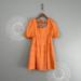 Anthropologie Dresses | Anthropologie Orange Puff Sleeve Square Neck Tiered Mini Dress Size Xxs | Color: Orange | Size: Xxs