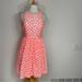 J. Crew Dresses | J. Crew Neon Pink White Embroidered Floral Racerback Fit & Flare Dress Size 4 | Color: Pink/White | Size: 4