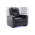 Broadway Cinema Electric Recliner Chair USB Charging LED Base w Tray