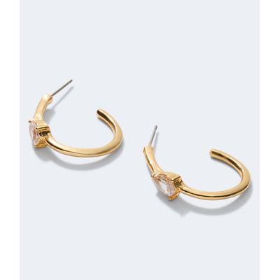 Aeropostale Womens' Teardrop Rhinestone Hoop Earrings - Gold - Size OS - Metal