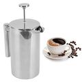 HYWHUYANG French Press Coffee Maker, 350ML Stainless Steel Double Wall Coffee Tea Maker, Hand Brewed Coffee Press with Filter Screen (800ml)