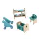 BESTonZON 3 Sets Play House Toy Furniture Home Decor Ornament Toys Bunk Bed Accessories Wood Trim Mini Houses Mini Cabinet Mini House Adornment Mini Crafts Cloth Child Miniature Mini Bed