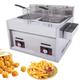 Gas Fryer Deep Fat Fryer, Stainless Steel Lpg Fryer, Stainless Steel Fat Fryer With Removable Basket, Manual Adjustment Temperature With Lid (12l)