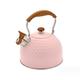 Stove Top Kettle Tea Kettle Stovetop Stainless Steel Whistling Kettle Stovetop Whistling Teapot Fast Boil Kettle Gas Top Kettle Tea Kettle Whistling Tea Kettle (Color : Roze, Size : 19 * 22.5cm)