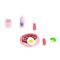 ibasenice 1 Set Simulation Tableware Cut Toy Food Wood Puzzle Toys Educational Toys Food Cooking Kitchen Toy Tiny Food Toys Sculpture Education Toy Cosplay Steak Child Wooden Pink