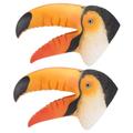 BESTonZON 2 Pcs Toucan Hand Puppet Hand Doll Plaything Bird Puppet Toy Stuffed Doll Playset Toucan Shaped Gloves Hand Rubber Puppet Performance Props Child Plastic Decorate Red Cartoon