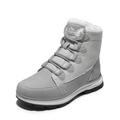 NORTIV 8 Women's Snow Boots Non Slip Fur Lined Warm Winter Short Hiking Walking Ankle Boots,SNSB2210W-E,GREY,3.5 UK/36 (EUR)