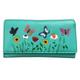 Mala Leather Butterflies & Flowers Floral Matinee Purse RFID Protection - Sophia (Turquoise)