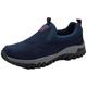 AEHO Wide Fit Trainers Men Mens Trainers Slip On Casual Suede Upper Walking Gym Sports Sneakers Running Shoes Outdoor Trainers Men Comfortable Loafers,Blue,46/280mm