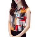 MODINK Shirts women Lapel Sleeveless Button Shirt Summer Office Lady Tops Casual Women'S Clothing Blouse-A-2-Xs