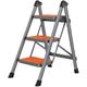 Telescoping Ladders, Indoor Mobile Three Step Ladder Multifunctional Thickened Non-Slip Household Folding Herringbone Ladder Stepladder (Color : Orange, Size : 3 Step) surprise gift