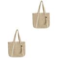 WOFASHPURET 2pcs Woven Bag Large Capacity Tote Bag Tote Purse for Women Beach Tote Bag The Tote Bag Tote Purses for Women Tote Bags for Women Handbags High Capacity Paper Shopping Straw Bag