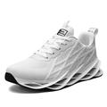 WaveStride Running Shoes Men's Trainers Women's Sports Shoes Lightweight Breathable Gym Fitness Outdoor Gym Shoes 38-46EU, White, 7 UK