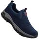 AZMAHT Wide Fit Trainers Men Mens Trainers Slip On Casual Suede Upper Walking Gym Sports Sneakers Running Shoes Outdoor Trainers Men Comfortable Loafers,Blue,40/250mm