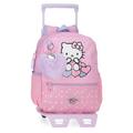 Hello Kitty Hearts & Dots School Backpack with Trolley Pink 23x28x10cm Polyester 6.44L, Pink, School Backpack with Trolley