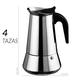 EPIZYN coffee machine Coffee machine suitable stainless steel Induccion Expresso Classica Moka Coffee Coffee Maker coffee maker (Color : 4 cups-stainless, Size : EU)