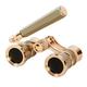 Opera Glasses Lightweight 3X Compact Musical Concert Telescope Extendable Vintage Binoculars Telescope (Color : Gold)