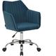 Bürostuhl INOSIGN "Cesano, eleganter Schreibtischstuhl" Stühle Gr. B/H/T: 46 cm x 94,5 cm x 54 cm, Stoff, Holzwerkstoff-Metall, blau Drehstühle