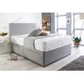 Sleep Factory's Grey Suede Memory Foam Divan Bed Set With Mattress And Headboard 3ft 4ft 4ft6 5ft 6ft Single Double Small UK King Super King (4.6FT (Double), No Drawers)