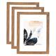 Picture Frame A4 | Wood Colour | Real Wood | Perspex | Poster Frame | Photo Frame | Set of 3