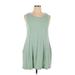 Cable & Gauge Casual Dress - A-Line Scoop Neck Sleeveless: Green Print Dresses - Women's Size X-Large