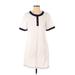 Tuckernuck Casual Dress - Shift Crew Neck Short sleeves: Ivory Color Block Dresses - Women's Size Small