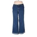 Woman Within Jeans - Mid/Reg Rise: Blue Bottoms - Women's Size 16 Tall - Dark Wash