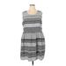 BB Dakota Casual Dress - Shift: Gray Houndstooth Dresses - Women's Size 20