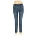 Jessica Simpson Jeggings - Mid/Reg Rise Skinny Leg Boyfriend: Blue Bottoms - Women's Size 10 Petite - Dark Wash