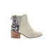 TOMS Ankle Boots: Chelsea Boots Chunky Heel Boho Chic Gray Shoes - Women's Size 9 - Round Toe