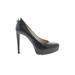 MICHAEL Michael Kors Heels: Slip-on Stiletto Minimalist Black Solid Shoes - Women's Size 8 - Round Toe