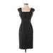 Calvin Klein Casual Dress - Party Square Short sleeves: Black Solid Dresses - Women's Size 2