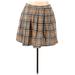 Shein Casual Mini Skirt Mini: Brown Print Bottoms - Women's Size 20