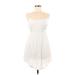 Socialite Casual Dress - A-Line Scoop Neck Sleeveless: White Solid Dresses - Women's Size Medium