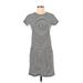 Rag & Bone Casual Dress - Mini High Neck Short sleeves: Gray Print Dresses - Women's Size Small