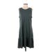 J.Jill Casual Dress - DropWaist Crew Neck Sleeveless: Gray Dresses - Women's Size Medium Tall
