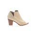 Sorel Heels: Tan Solid Shoes - Women's Size 7 1/2 - Peep Toe