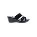 Tuscany by Easy Street Wedges: Black Solid Shoes - Women's Size 10 - Open Toe