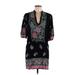 Angie Casual Dress: Black Paisley Dresses - Women's Size Medium