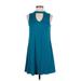 Mudd Casual Dress - A-Line: Teal Solid Dresses - Women's Size Small