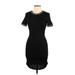 Divided by H&M Casual Dress - Mini Crew Neck Short Sleeve: Black Solid Dresses - Women's Size 10