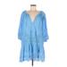 Melissa Odabash Casual Dress: Blue Dresses - Women's Size Large