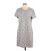 Calvin Klein Casual Dress - Shift: Gray Graphic Dresses - Women's Size Large