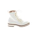 Journee Collection Ankle Boots: White Solid Shoes - Women's Size 9 - Round Toe