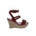 Burberry Wedges: Burgundy Solid Shoes - Women's Size 37 - Open Toe