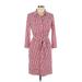 Donna Morgan Casual Dress - Shirtdress Collared 3/4 sleeves: Red Dresses - Women's Size 10