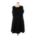 Style&Co Casual Dress - Mini Crew Neck Sleeveless: Black Print Dresses - Women's Size 22