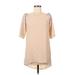 Amanda Uprichard Casual Dress - Mini High Neck Short sleeves: Ivory Print Dresses - Women's Size Small