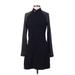 Adidas Casual Dress - Shift Mock Long sleeves: Black Color Block Dresses - Women's Size Small