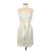Adrianna Papell Cocktail Dress: Ivory Brocade Dresses - Women's Size 6